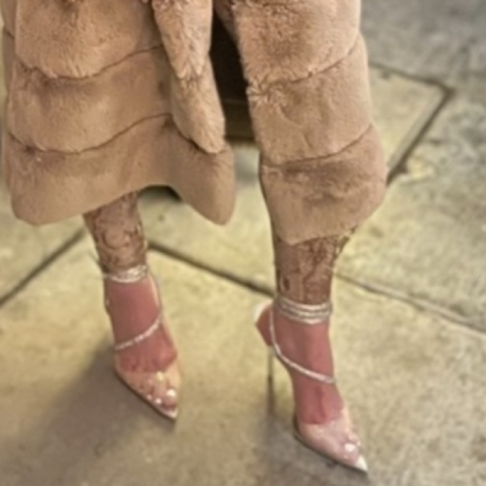 Clear& Silver Rhinestone Pointed Heels -Jlo Paz